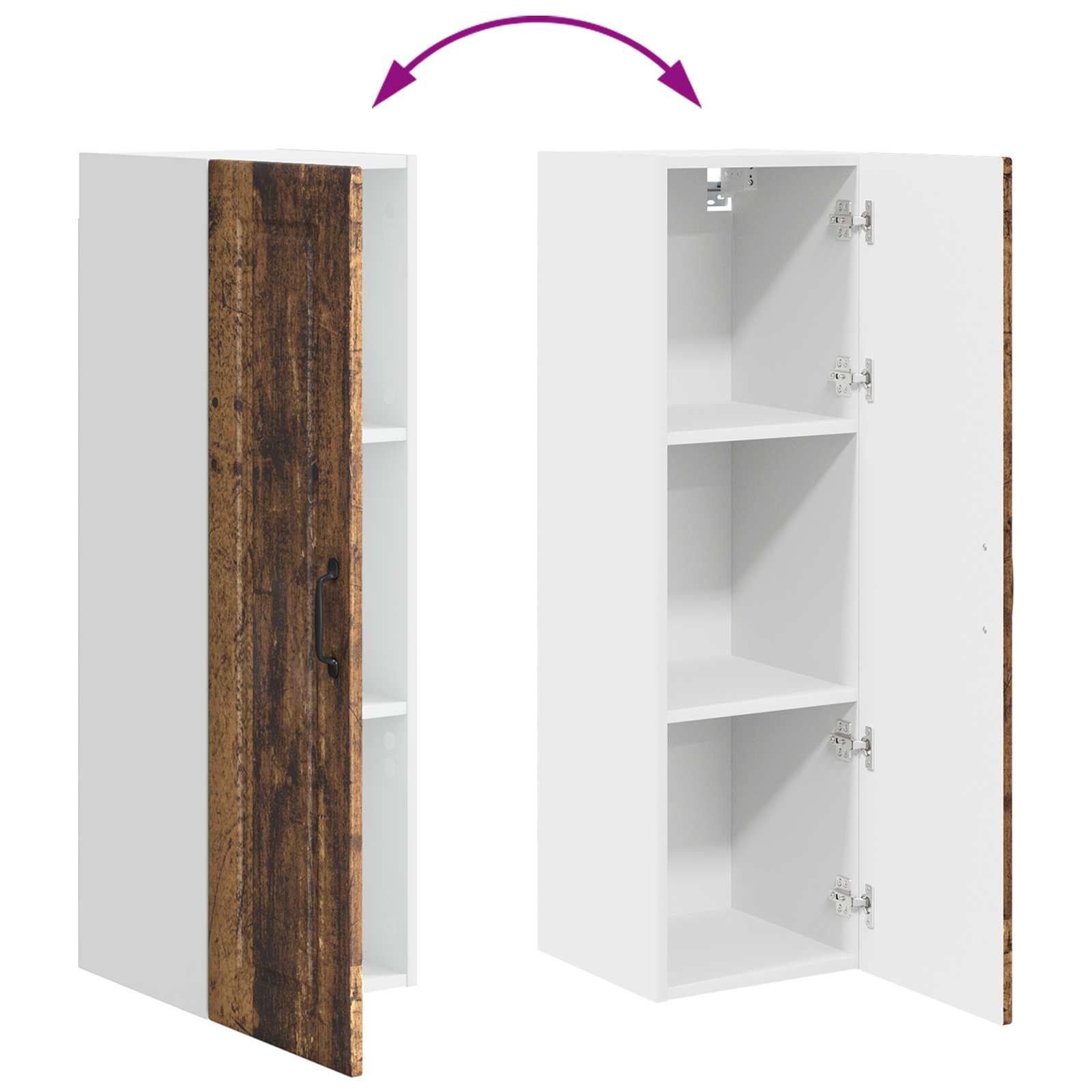 Köksskåp med hylla Gammalt trä 30 x 31 x 100 cm Konstruerat trä