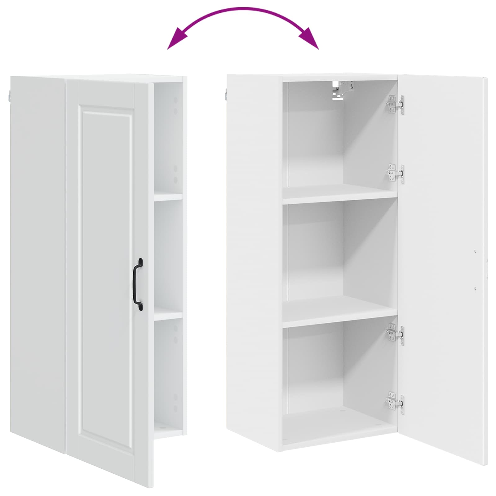 Väggskåp för kök med hylla Vit 40 x 31 x 100 cm Konstruerat trä