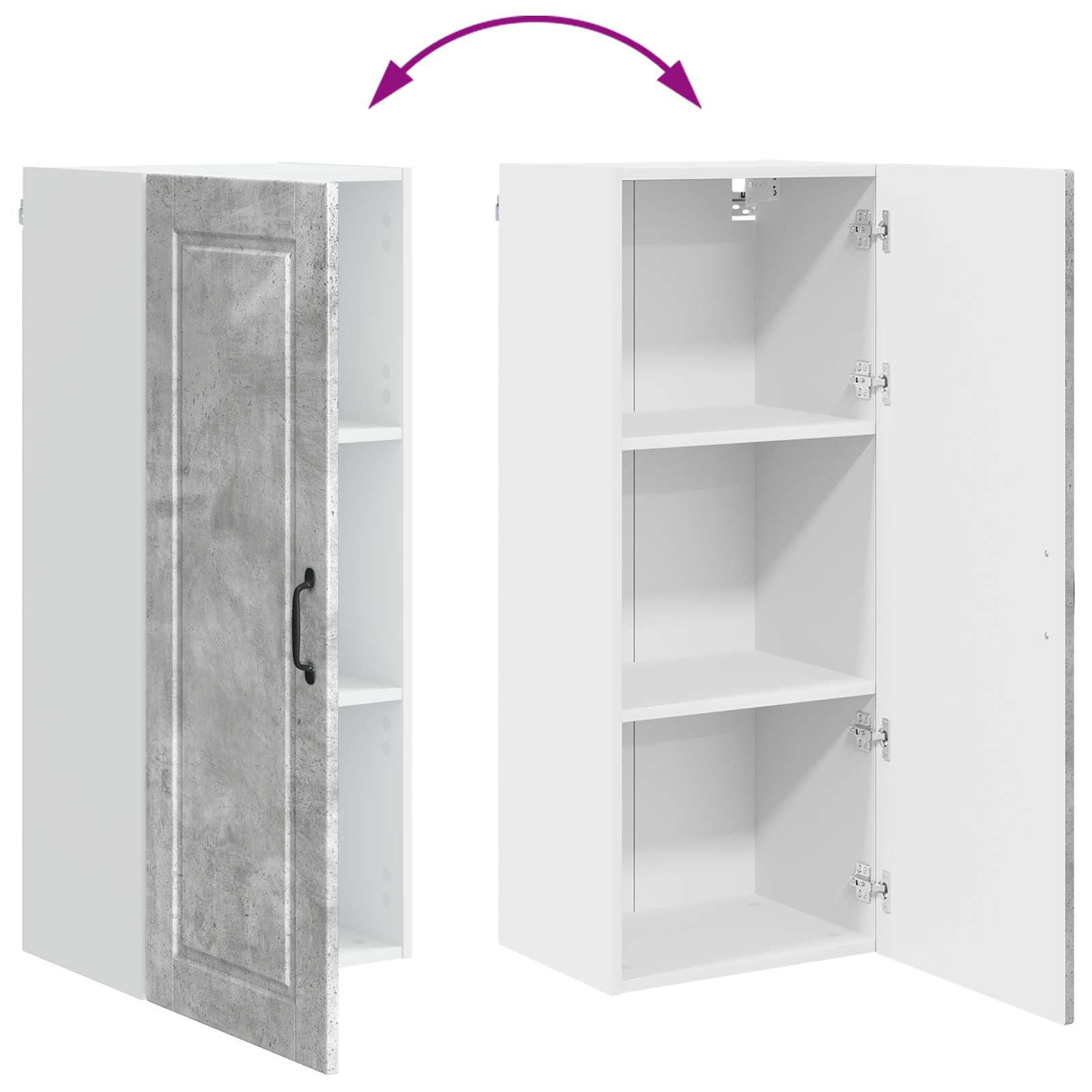 Köksskåp med hylla Betonggrå 40 x 31 x 100 cm Konstruerat trä