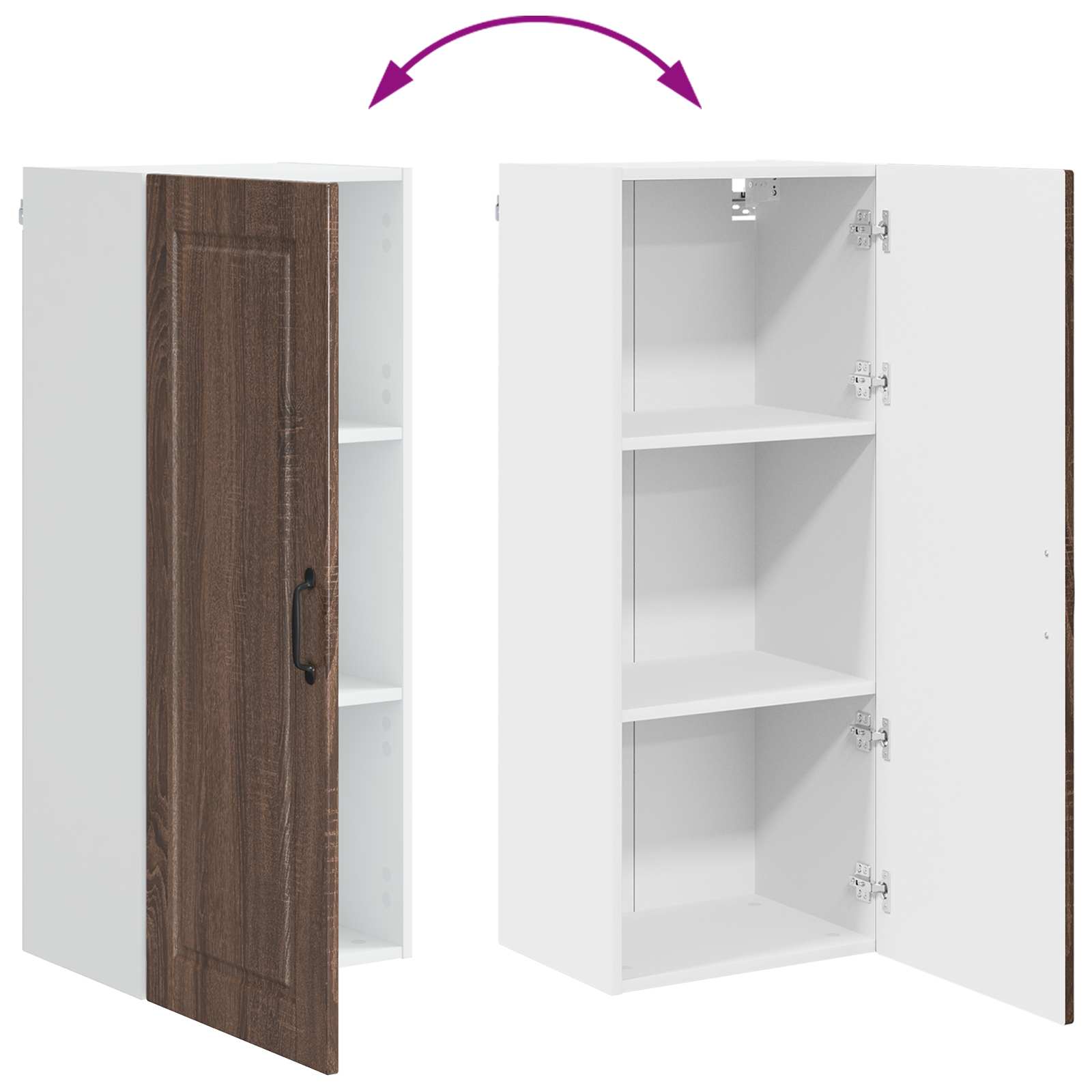 Köksskåp med hylla Brun Ek 40 x 31 x 100 cm Konstruerat trä