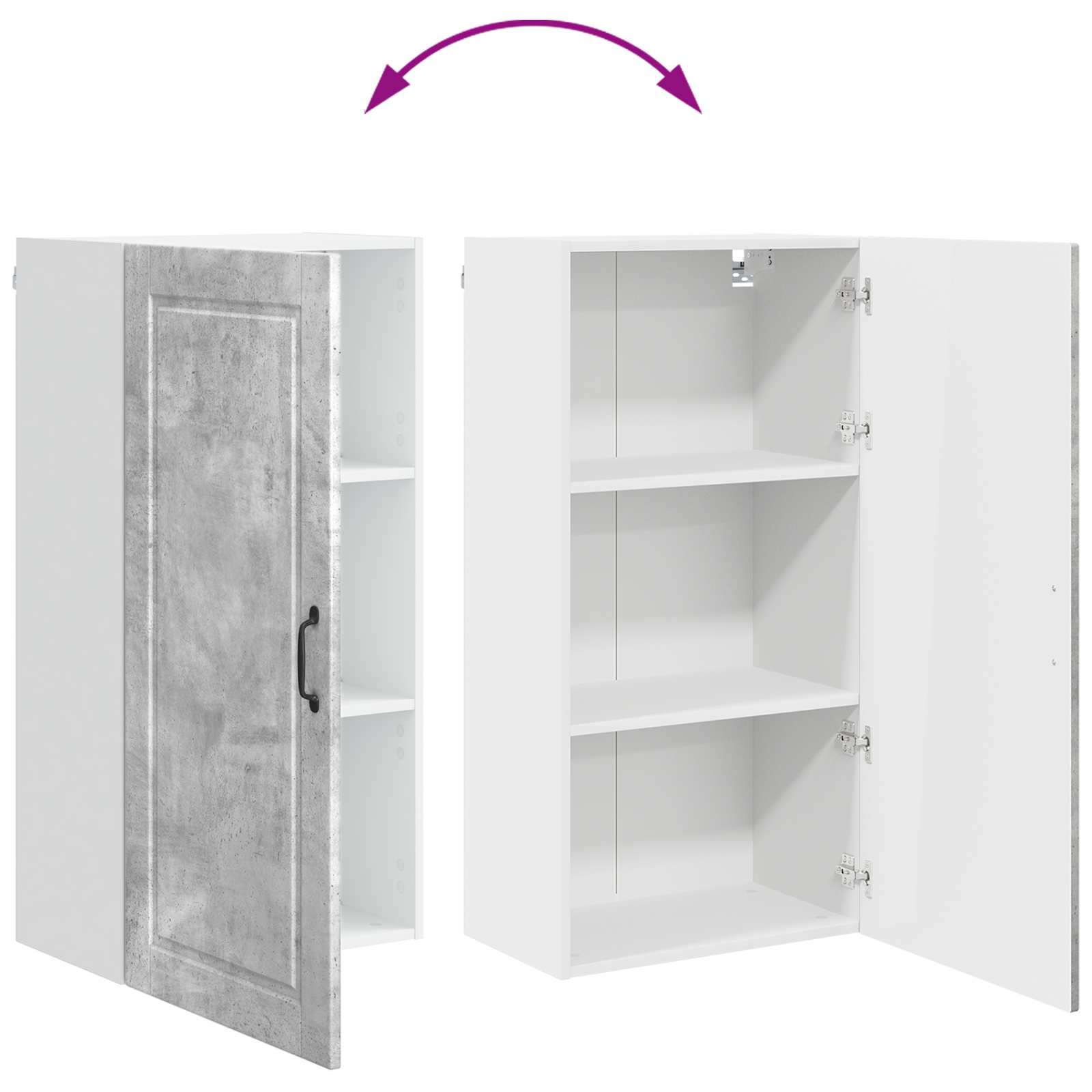 Köksskåp med hylla Betonggrå 50 x 31 x 100 cm Konstruerat trä