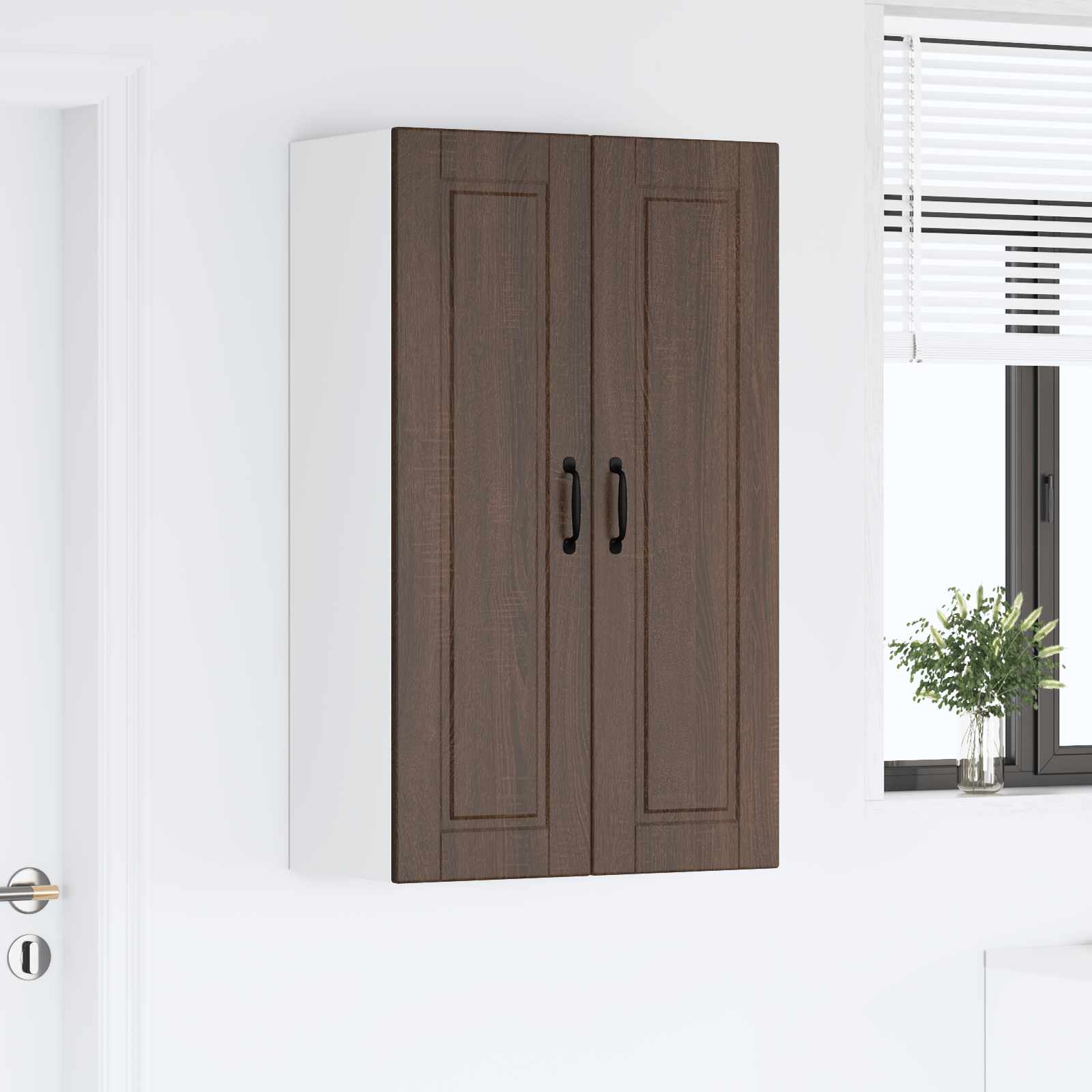 Köksskåp med hylla Brun Ek 60 x 31 x 100 cm Konstruerat trä