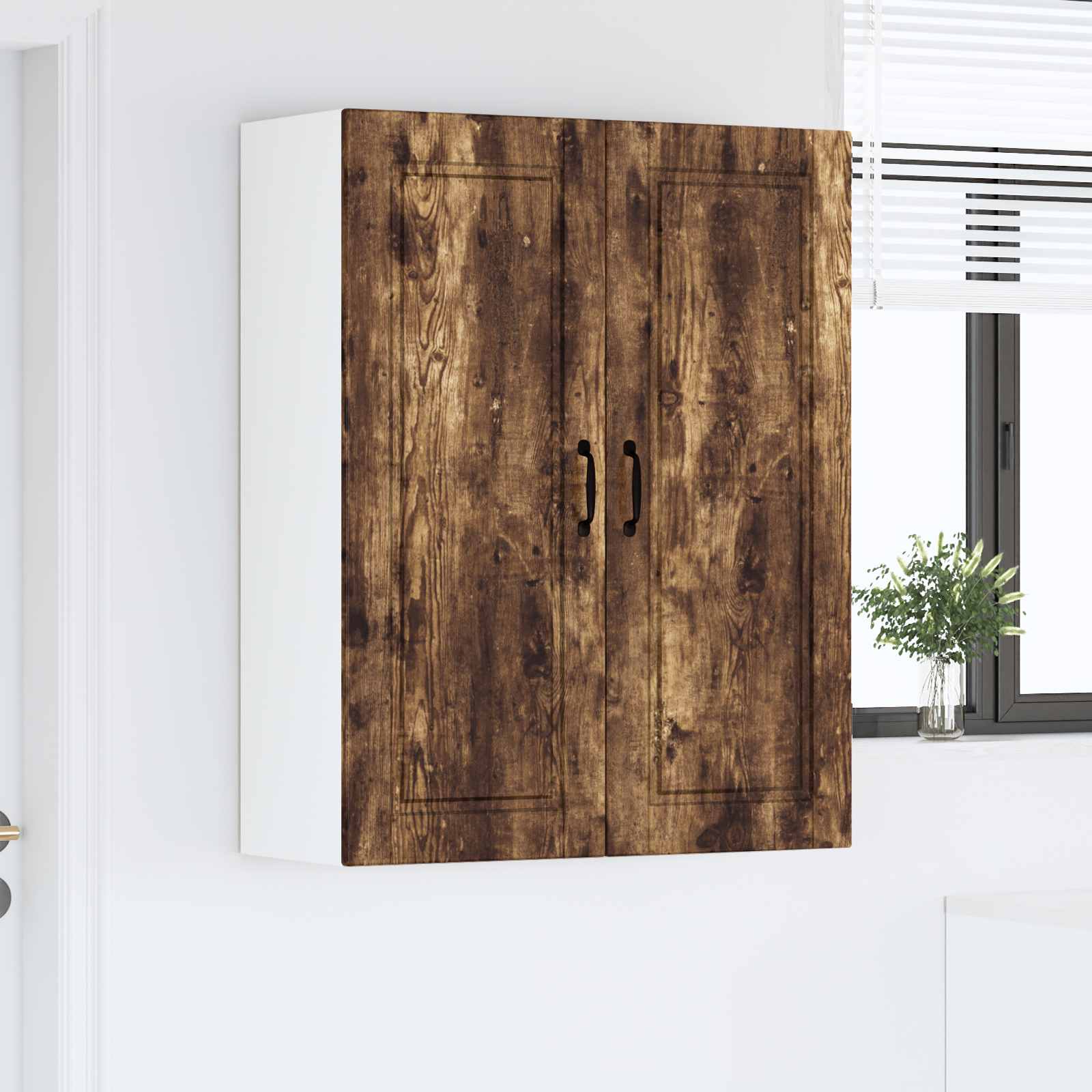 Köksskåp med hylla Rökt ek 80 x 31 x 100 cm Konstruerat trä