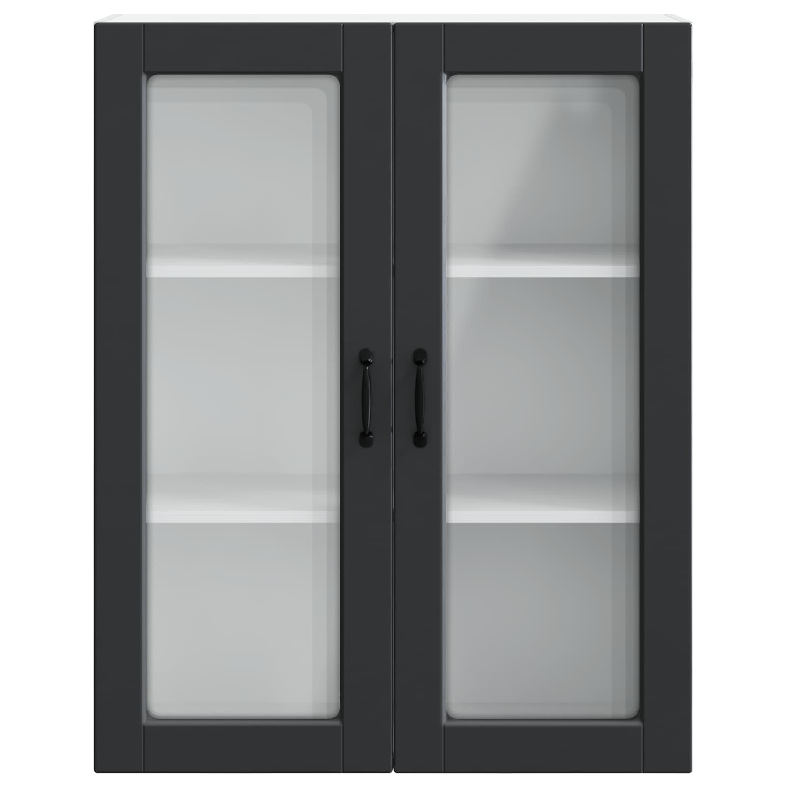 Köksskåp med hylla Svart 80 x 31 x 100 cm Konstruerat trä