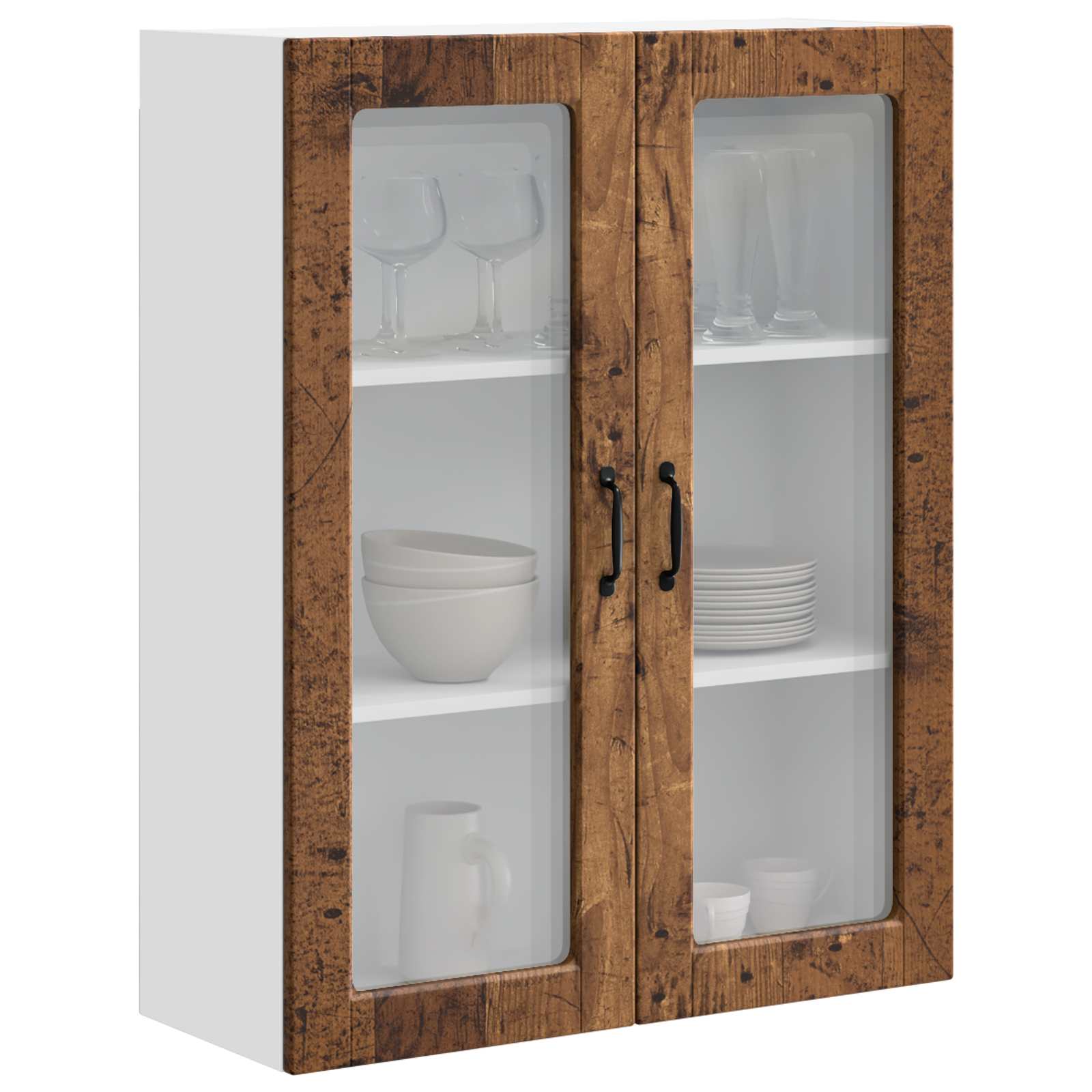 Köksskåp med hylla Gammalt trä 80 x 31 x 100 cm Konstruerat trä