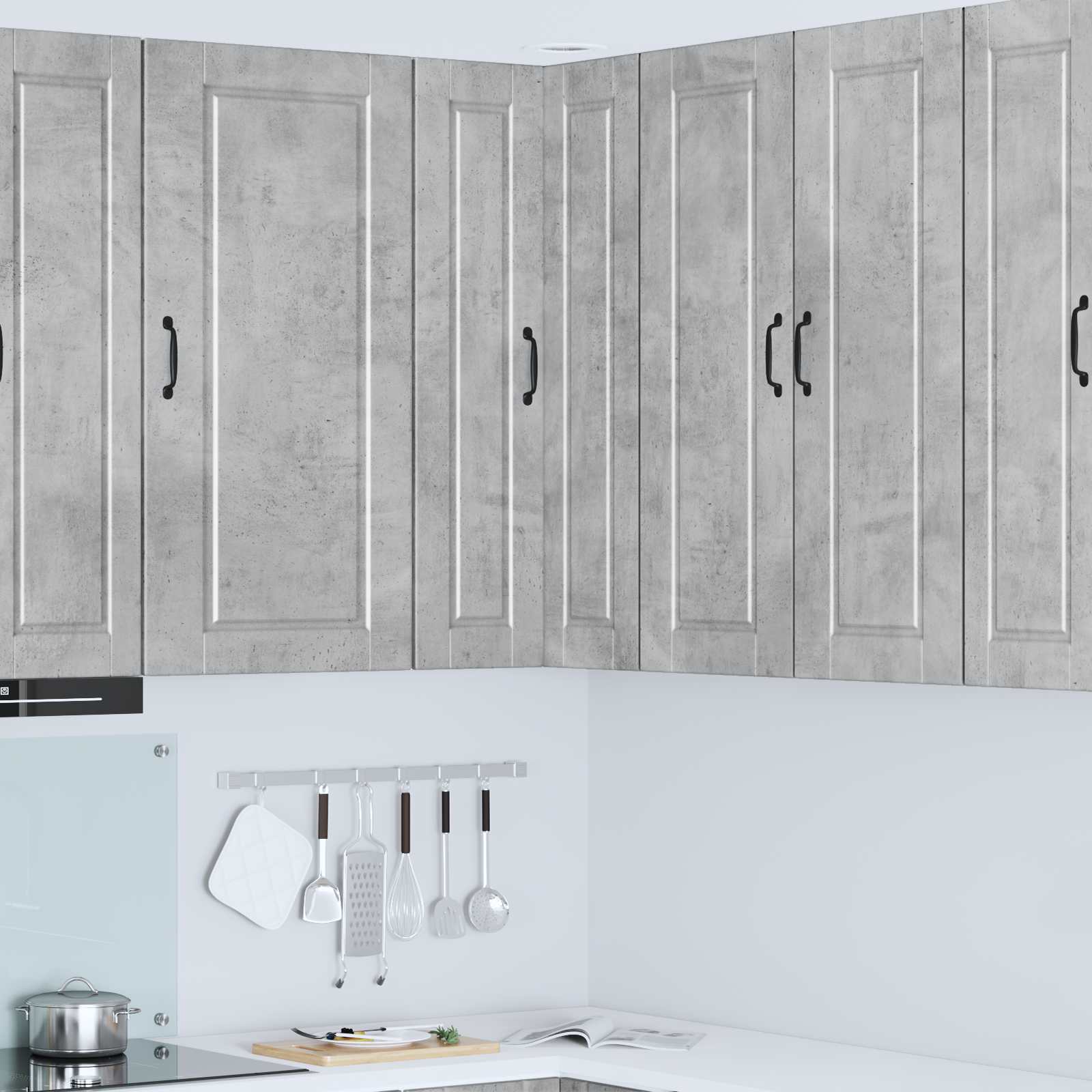 Köksskåp med hylla Betonggrå 57 x 57 x 100 cm Konstruerat trä