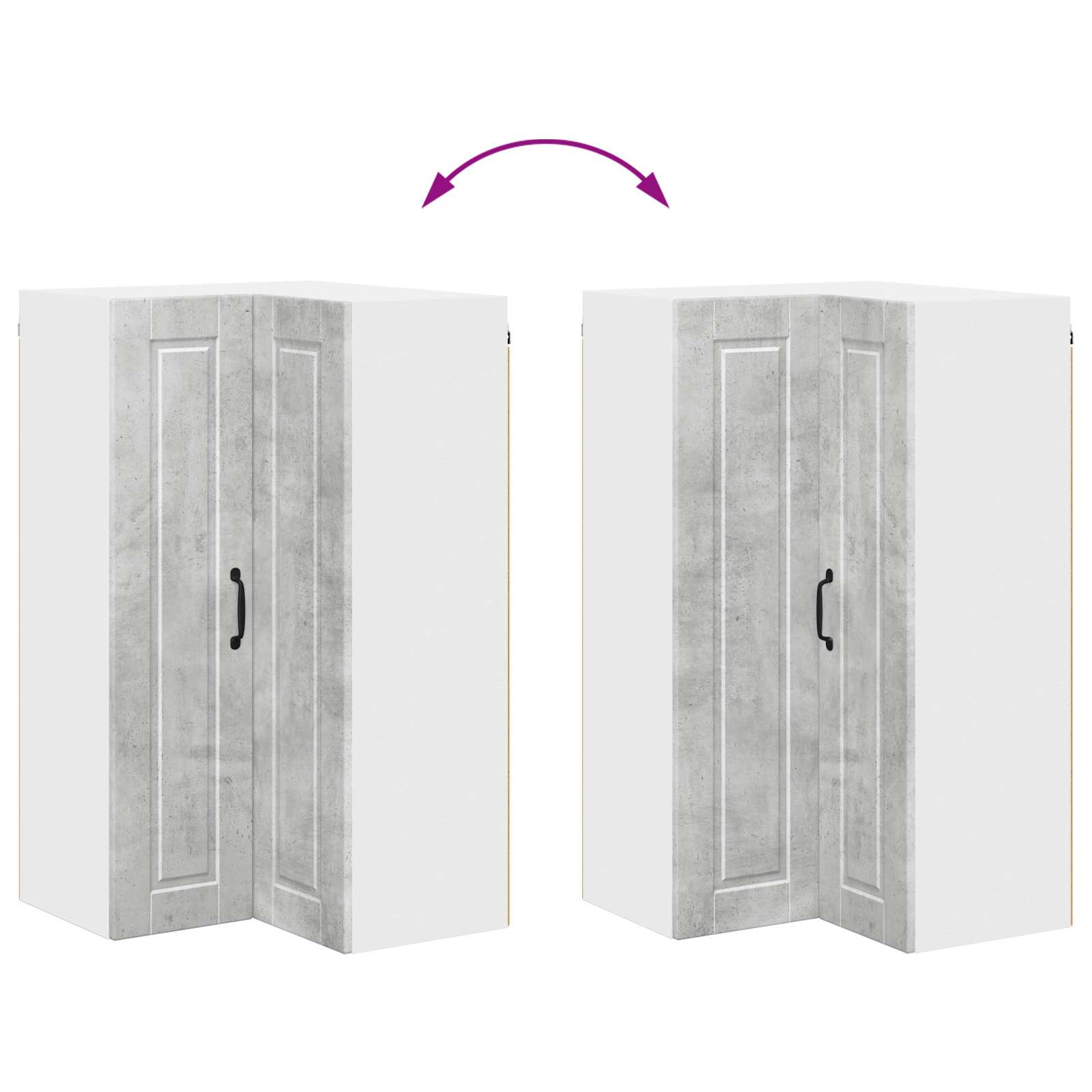 Köksskåp med hylla Betonggrå 57 x 57 x 100 cm Konstruerat trä