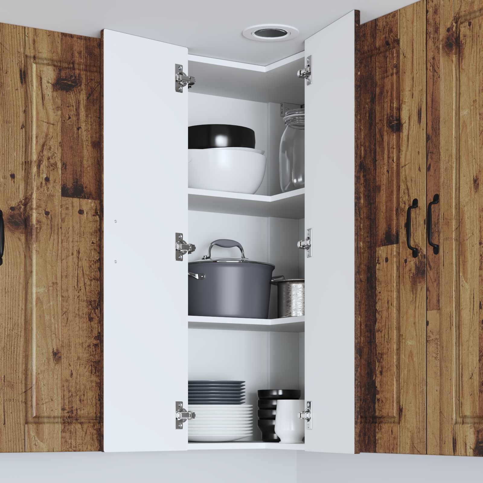 Köksskåp med hylla Gammalt trä 57 x 57 x 100 cm Konstruerat trä