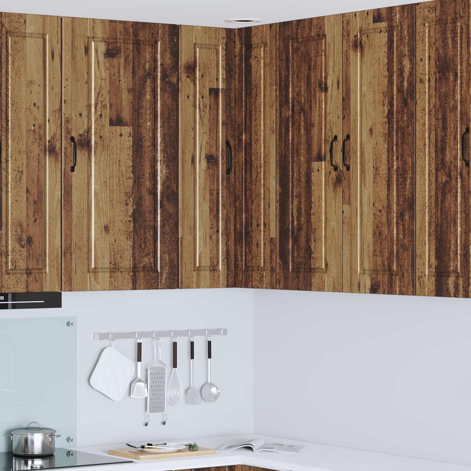 Köksskåp med hylla Gammalt trä 57 x 57 x 100 cm Konstruerat trä