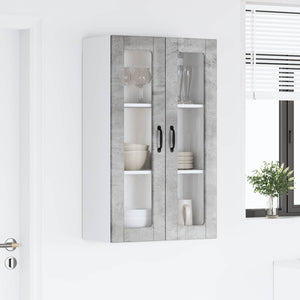 Köksskåp med hylla Betonggrå 60 x 31 x 100 cm Konstruerat trä