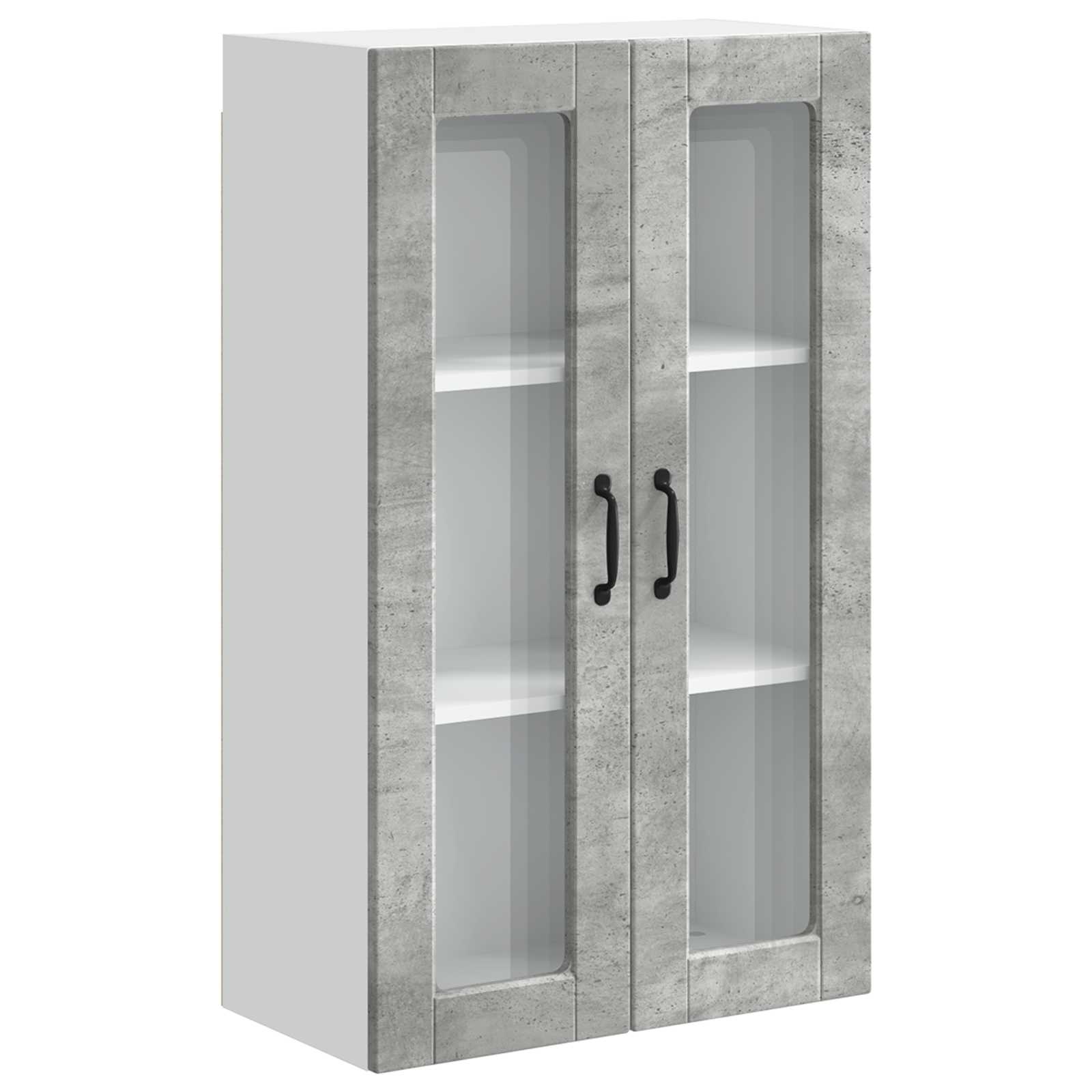 Köksskåp med hylla Betonggrå 60 x 31 x 100 cm Konstruerat trä