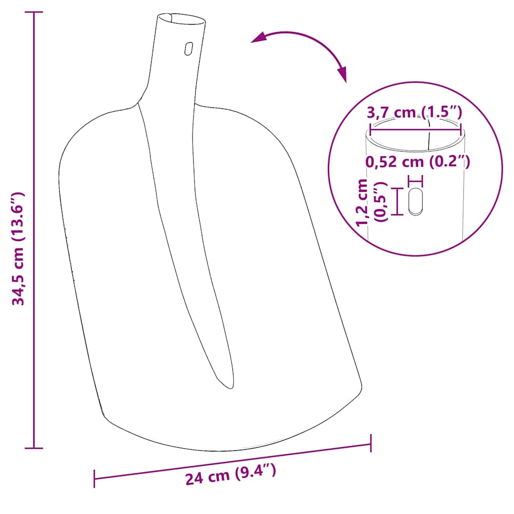 Skyffelhuvud Svart 34,5 x 24 cm Pulverlackerat stål