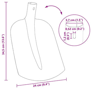 Skyffelhuvud Svart 34,5 x 24 cm Pulverlackerat stål