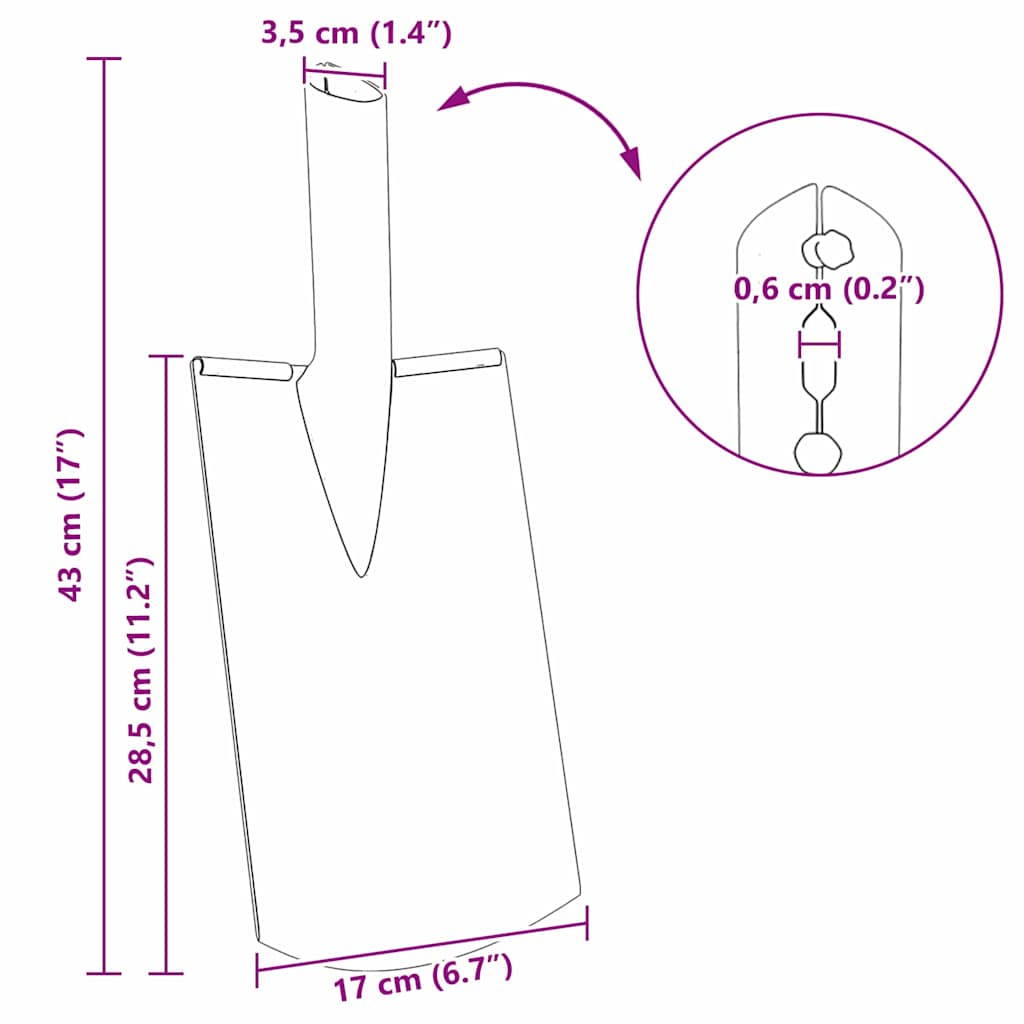 Skyffelhuvud Silver 43 x 17 cm Pulverlackerat stål