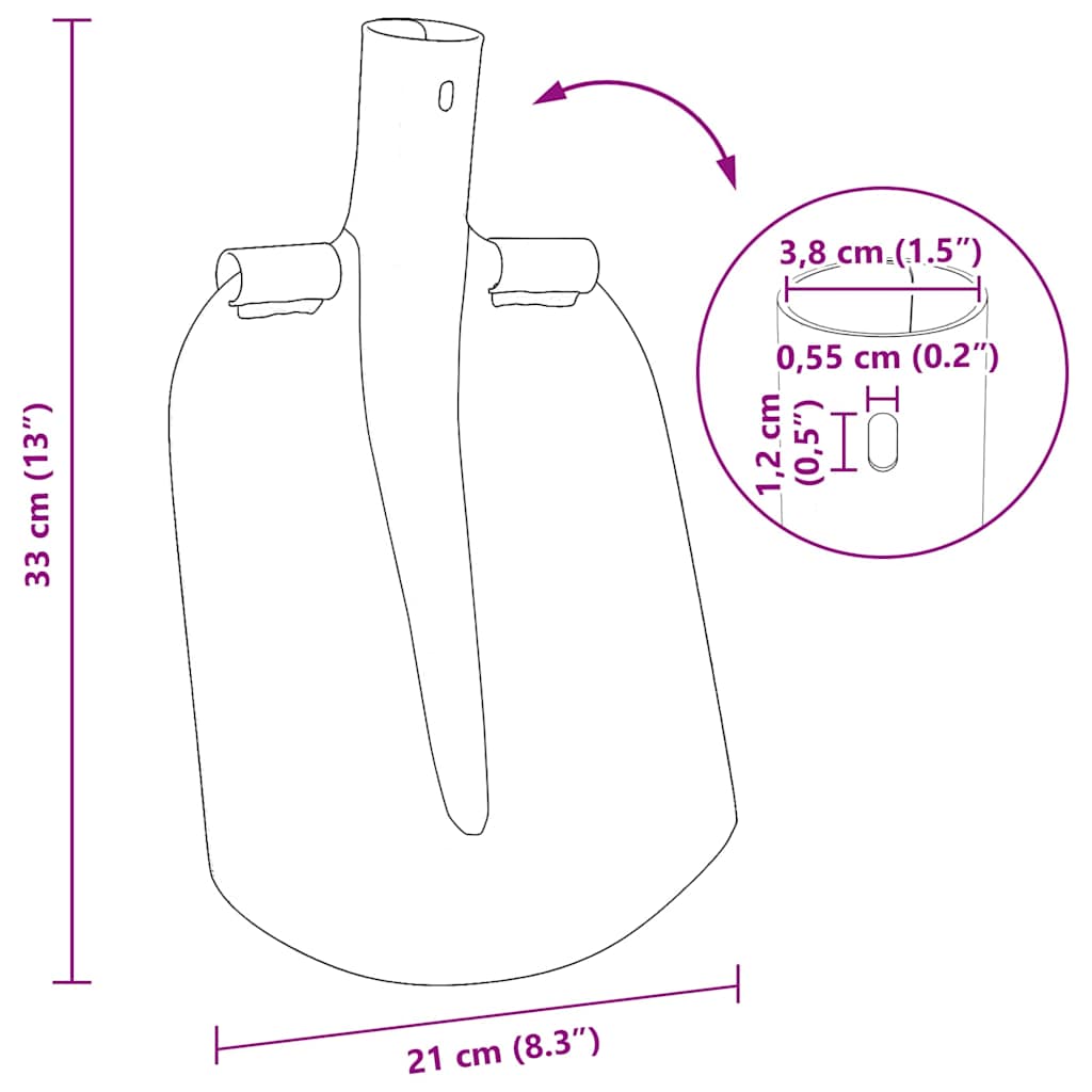 Skyffelhuvud Silver 33 x 21 cm Pulverlackerat stål