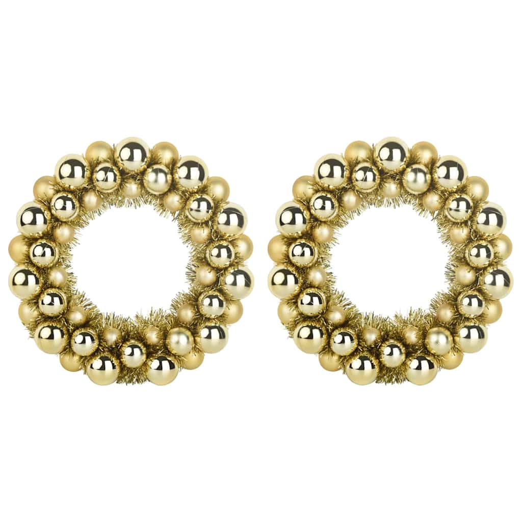Julkulor kransar 2 pcs Guld 33 x 33 x 7 cm Polystyren