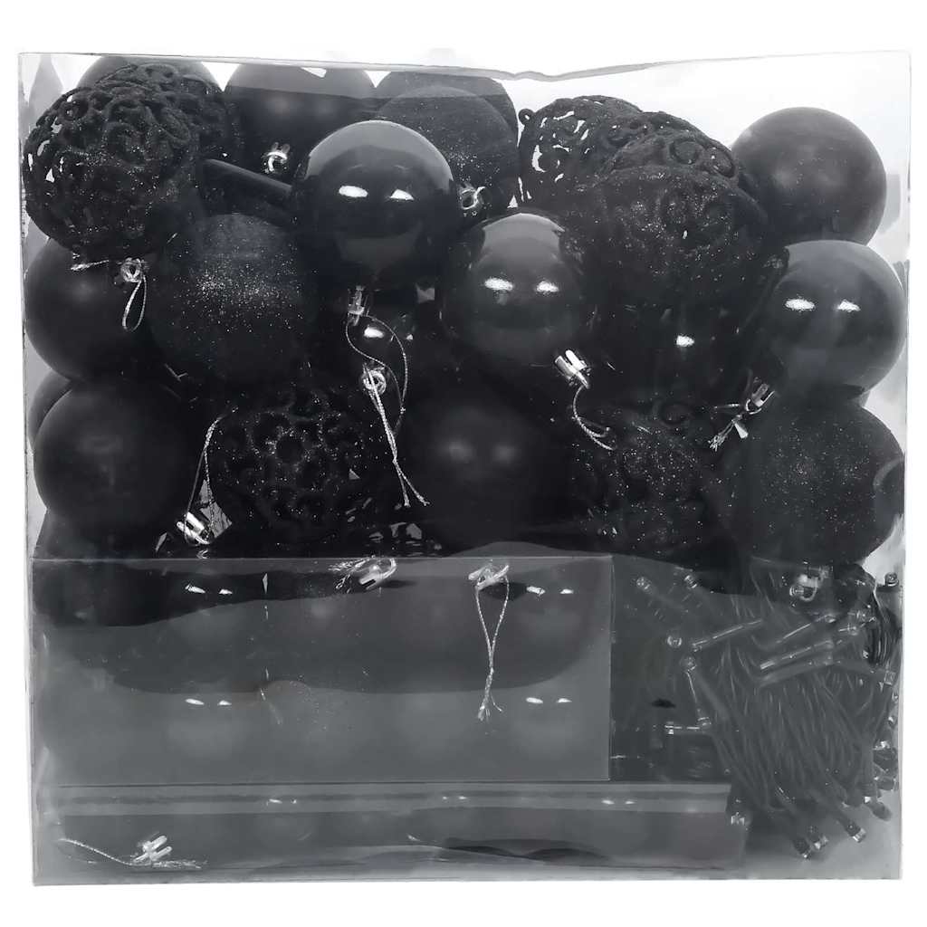 Julprydnad Set med 300 LED-lampor 120 pcs Svart Plast