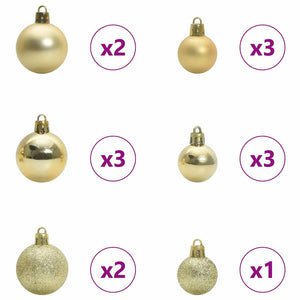 Julprydnad Set med 150 LED-lampor 61 pcs Flerfärgsdesign Plast