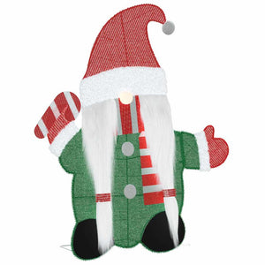 Belyst Tomte med 60 LED-lampor Varmvit 71 x 64 cm Glittertyg