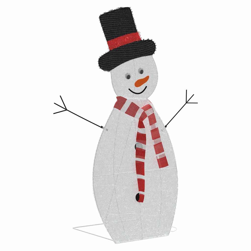 Belyst Snögubbe Familj 3 pcs Varmvit Polyester