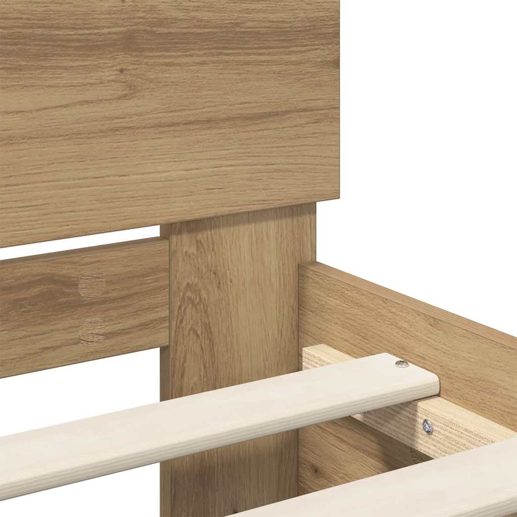 Sängram med huvudgavel Artisan Ek 90 x 200 cm Konstruerat trä