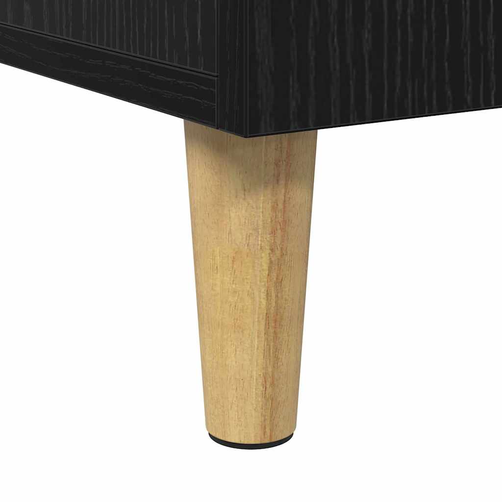 Skrivbord med hylla Svart Ek 140 x 50 x 75 cm Konstruerat trä