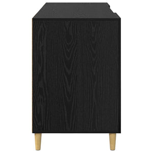 Skrivbord med hylla Svart Ek 140 x 50 x 75 cm Konstruerat trä