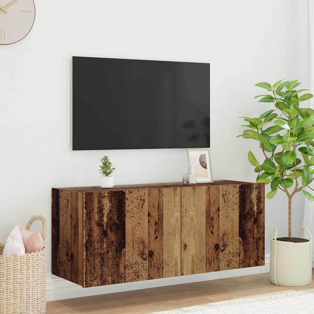 TV Vägghylla Gammalt trä 100 x 35 x 41 cm Konstruerat trä