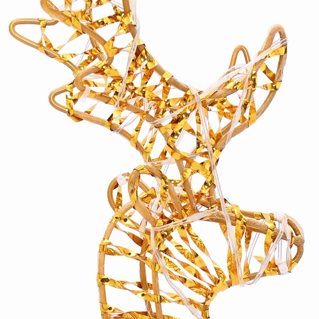 Ren Pull Släde med 160 LED-lampor Varmvit 30 x 12 x 55 cm PET