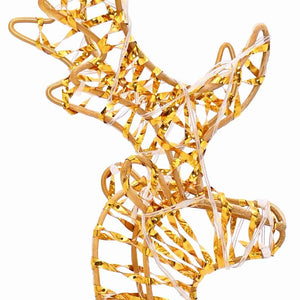 Ren Pull Släde med 160 LED-lampor Varmvit 30 x 12 x 55 cm PET