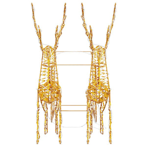 Ren Pull Släde med 160 LED-lampor Varmvit 30 x 12 x 55 cm PET