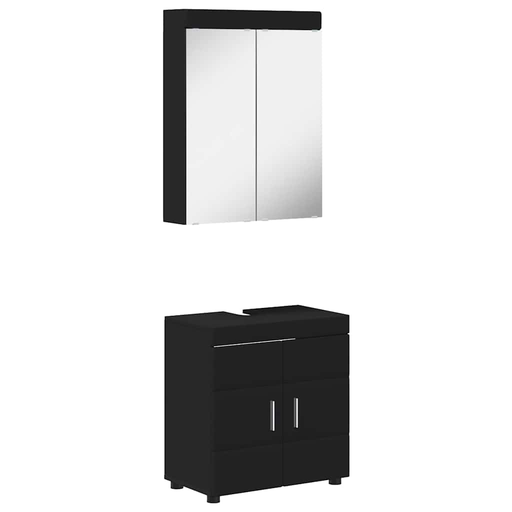 Badrumsmöbelset TULUM 2 st Svart 60 x 34 x 63 cm