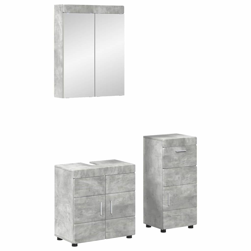 Badrumsmöbelset TULUM 3 pcs Betonggrå 60 x 34 x 63 cm