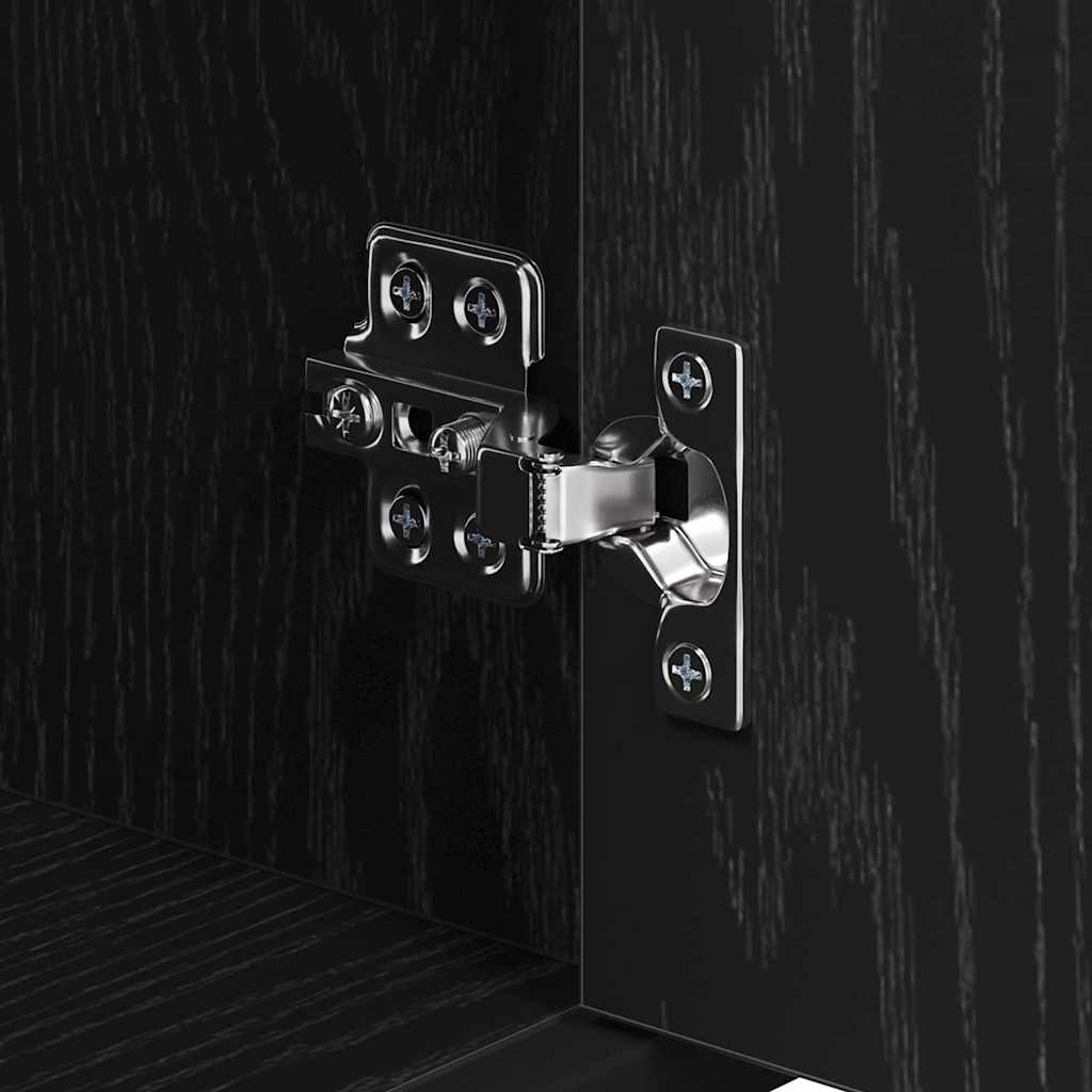 Badrumsmöbelset Svart Ek 35 x 37,5 x 188,5 cm Konstruerat trä