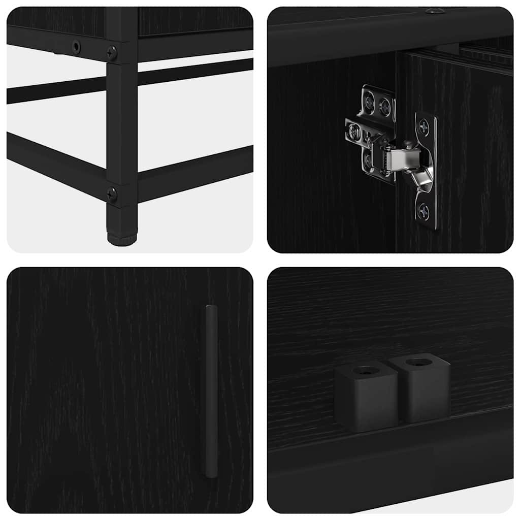 TV Enheter 2 pcs Svart Ek 240 x 35 x 41 cm Konstruerat trä