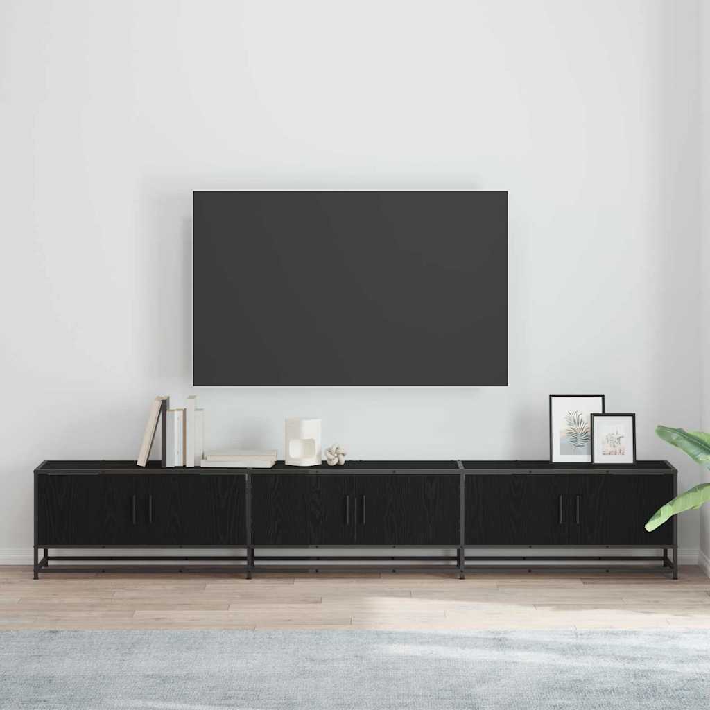 TV Enheter 2 pcs Svart Ek 240 x 35 x 41 cm Konstruerat trä