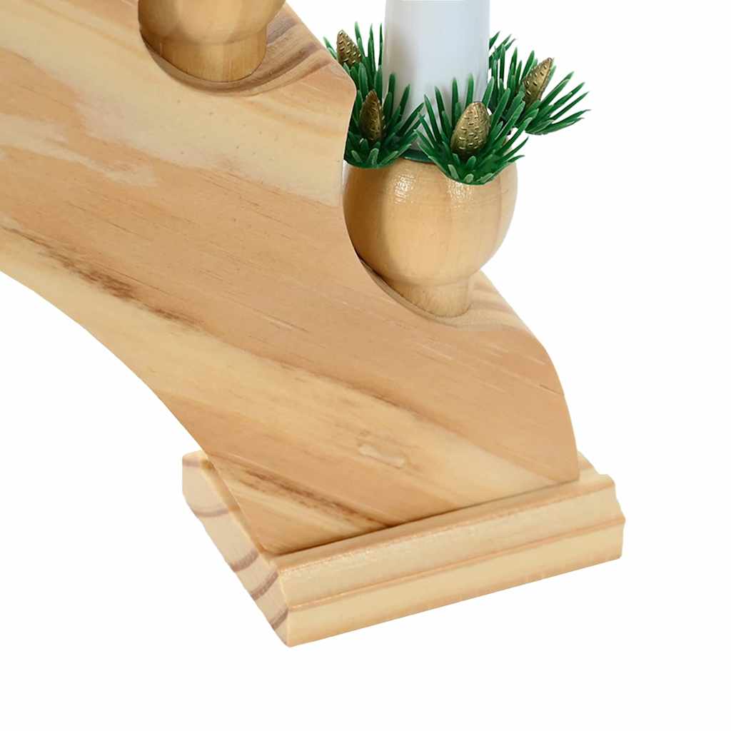 Julbåge med 10 LED-ljus Brun 47 x 5 x 29 cm Massiv furu