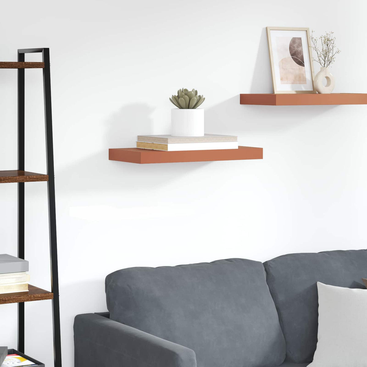 Vägg hylla Väggmonterat Röd 60 x 23,5 x 3,8 cm Konstruerat trä