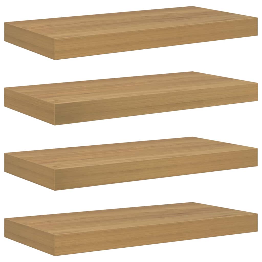 Vägg hylla 4 st Brun 50 x 23,5 x 3,8 cm Konstruerat trä