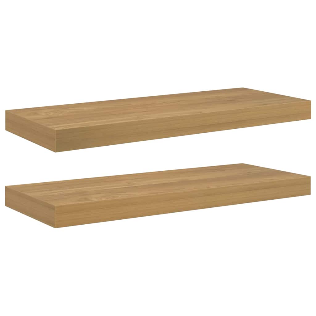 Vägg hylla 2 st Brun 60 x 23,5 x 3,8 cm Konstruerat trä