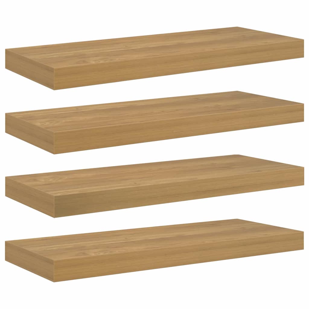 Vägg hylla 4 st Brun 60 x 23,5 x 3,8 cm Konstruerat trä