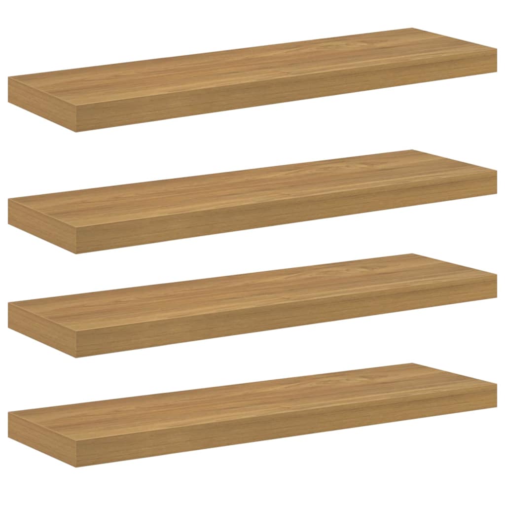Vägg hylla 4 st Brun 80 x 23,5 x 3,8 cm Konstruerat trä