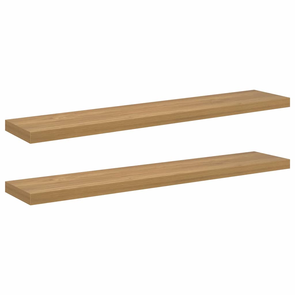 Vägg hylla 2 st Brun 120 x 23,5 x 3,8 cm Konstruerat trä