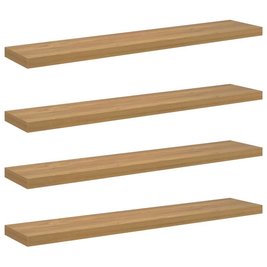 Vägg hylla 4 st Brun 120 x 23,5 x 3,8 cm Konstruerat trä