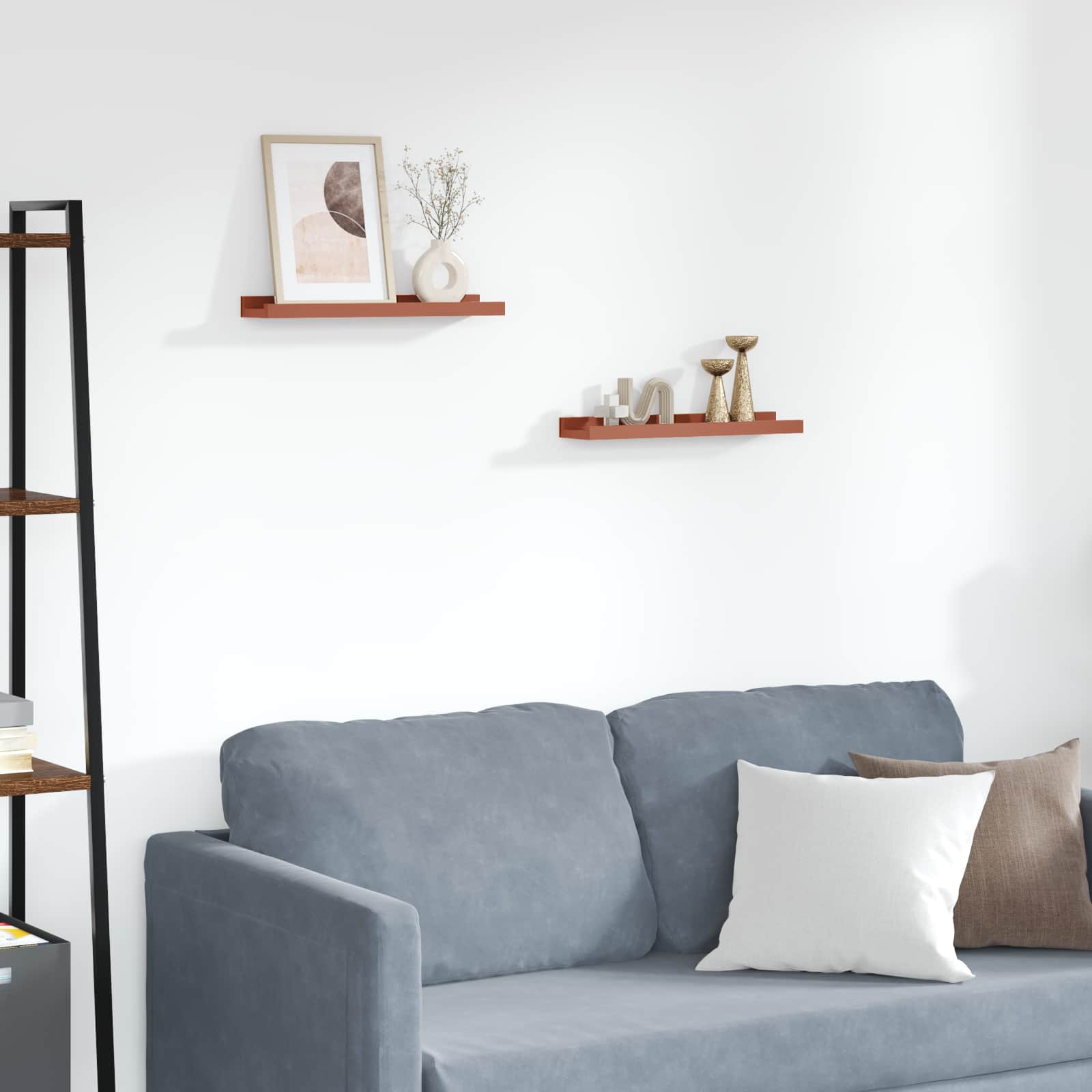 Vägg hylla 2 st Röd 40 x 9 x 3 cm Konstruerat trä