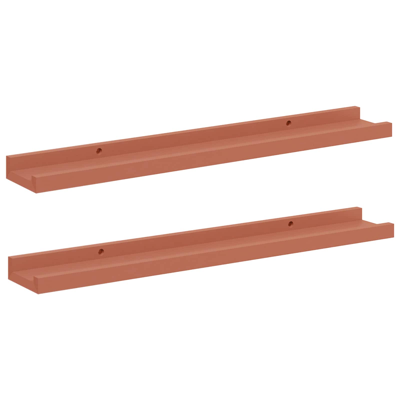 Vägg hylla 2 st Röd 60 x 9 x 3 cm Konstruerat trä