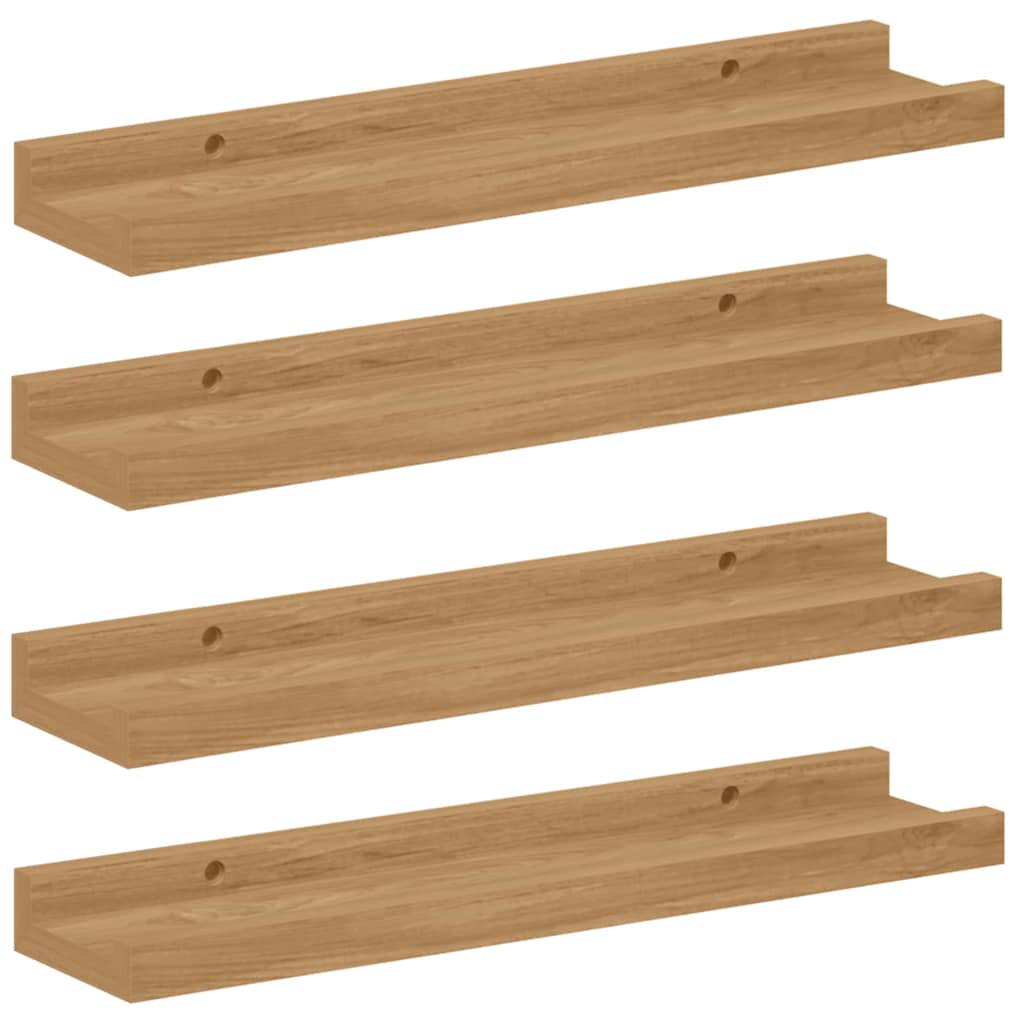 Vägg hylla 4 st Brun 40 x 9 x 3 cm Konstruerat trä