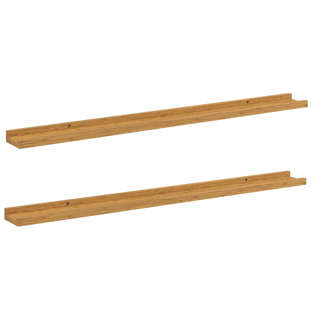 Vägg hylla 2 st Beige 100 x 9 x 3 cm Konstruerat trä