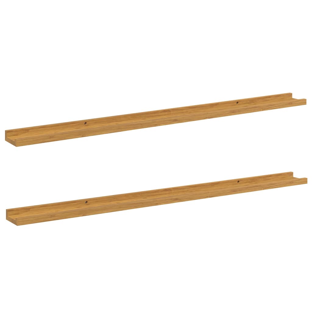 Vägg hylla 2 st Beige 115 x 9 x 3 cm Konstruerat trä