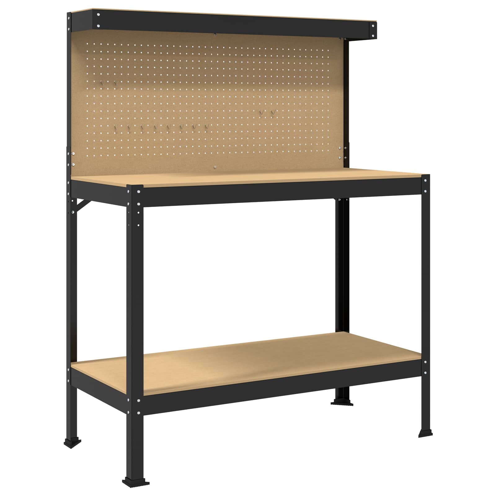 Arbetsbänk Svart 114 x 54 x 145 cm Konstruktions trä och metall